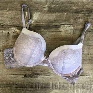 Victoria Secret Taupe Lace Padded Bra 32C
